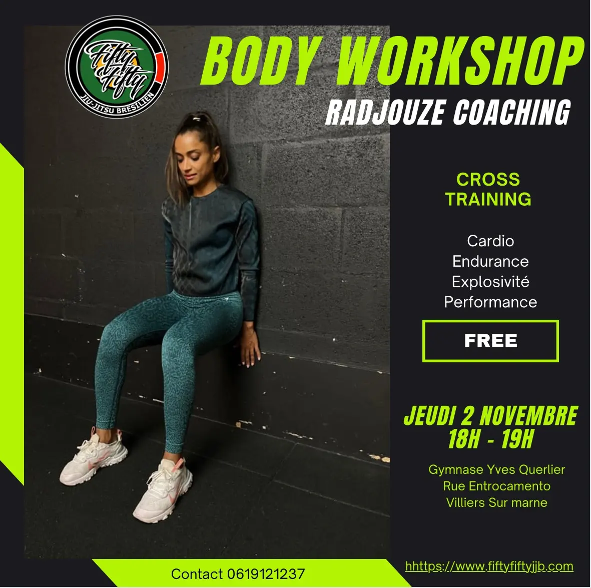Affiche du body workshop cross training, cardio et explosivité