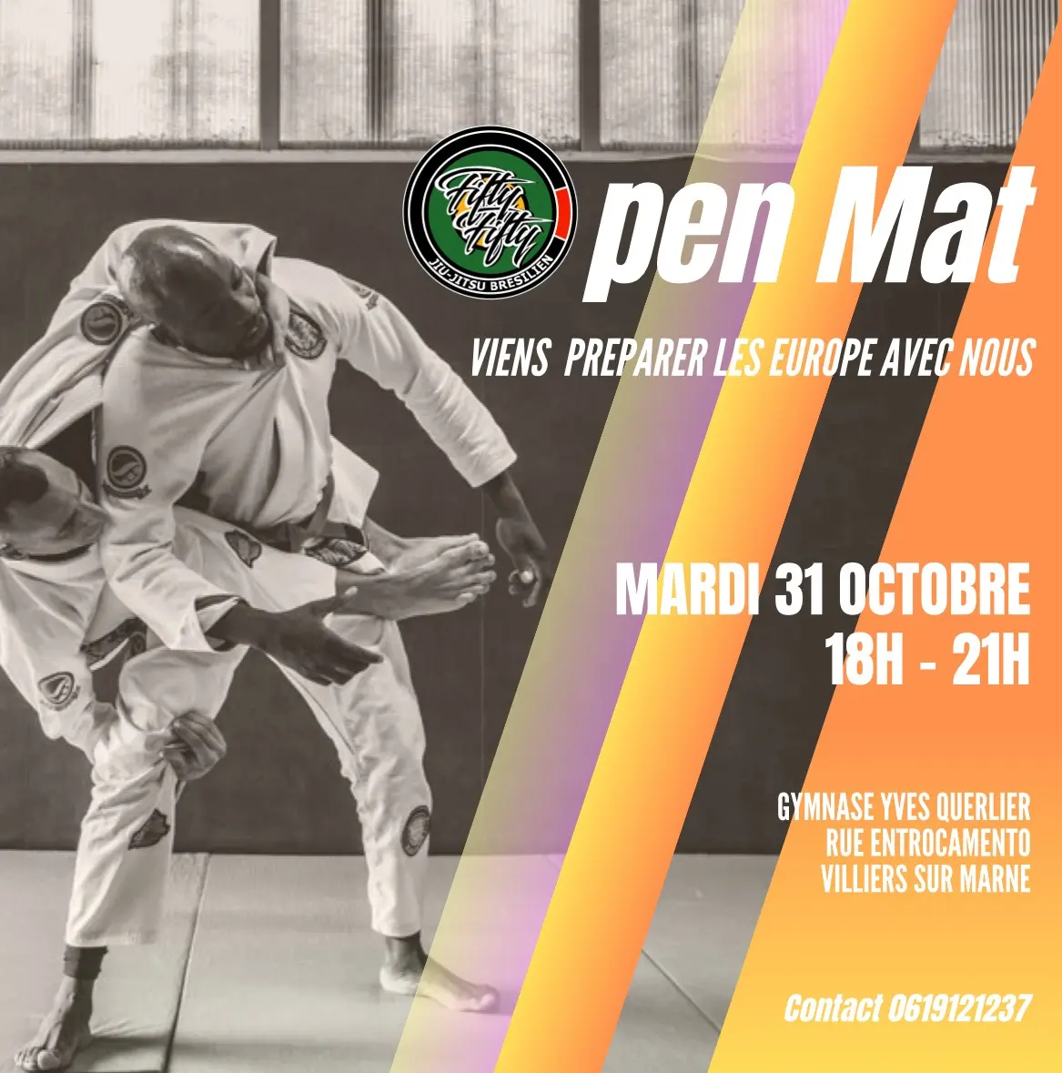 Affiche de l’open mat du mardi 31 octobre : viens préparer les Europe avec nous