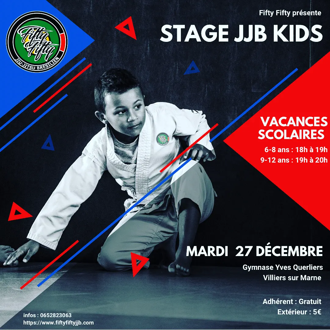 Affiche du stage JJB kids des vacances scolaires, mardi 27 décembre