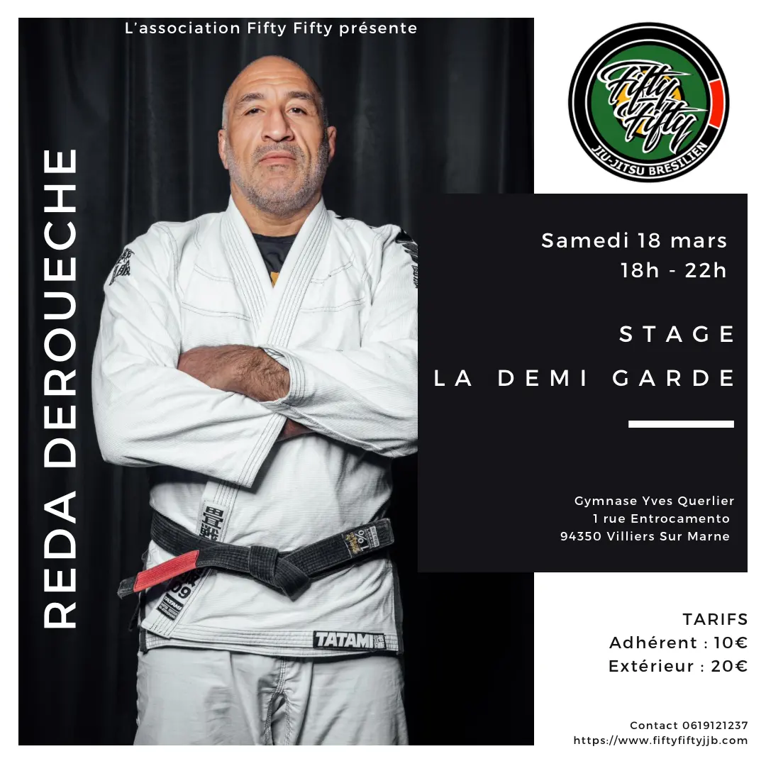 Affiche du stage demi-garde de Reda Deroueche, samedi 18 mars