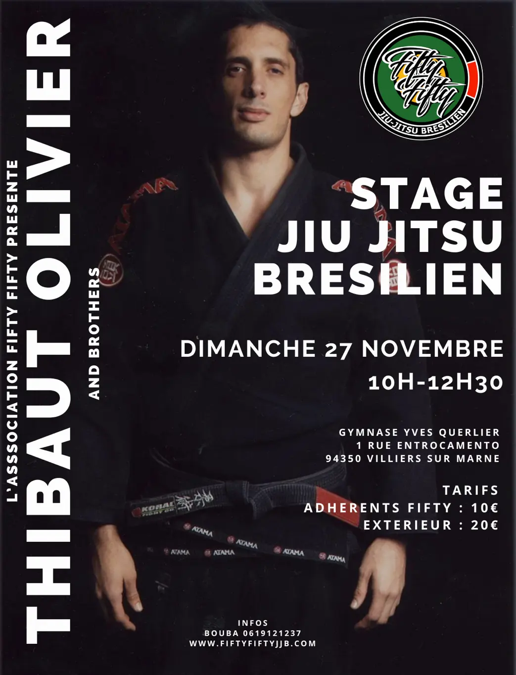 Affiche du stage de Thibaut Olivier, dimanche 27 novembre