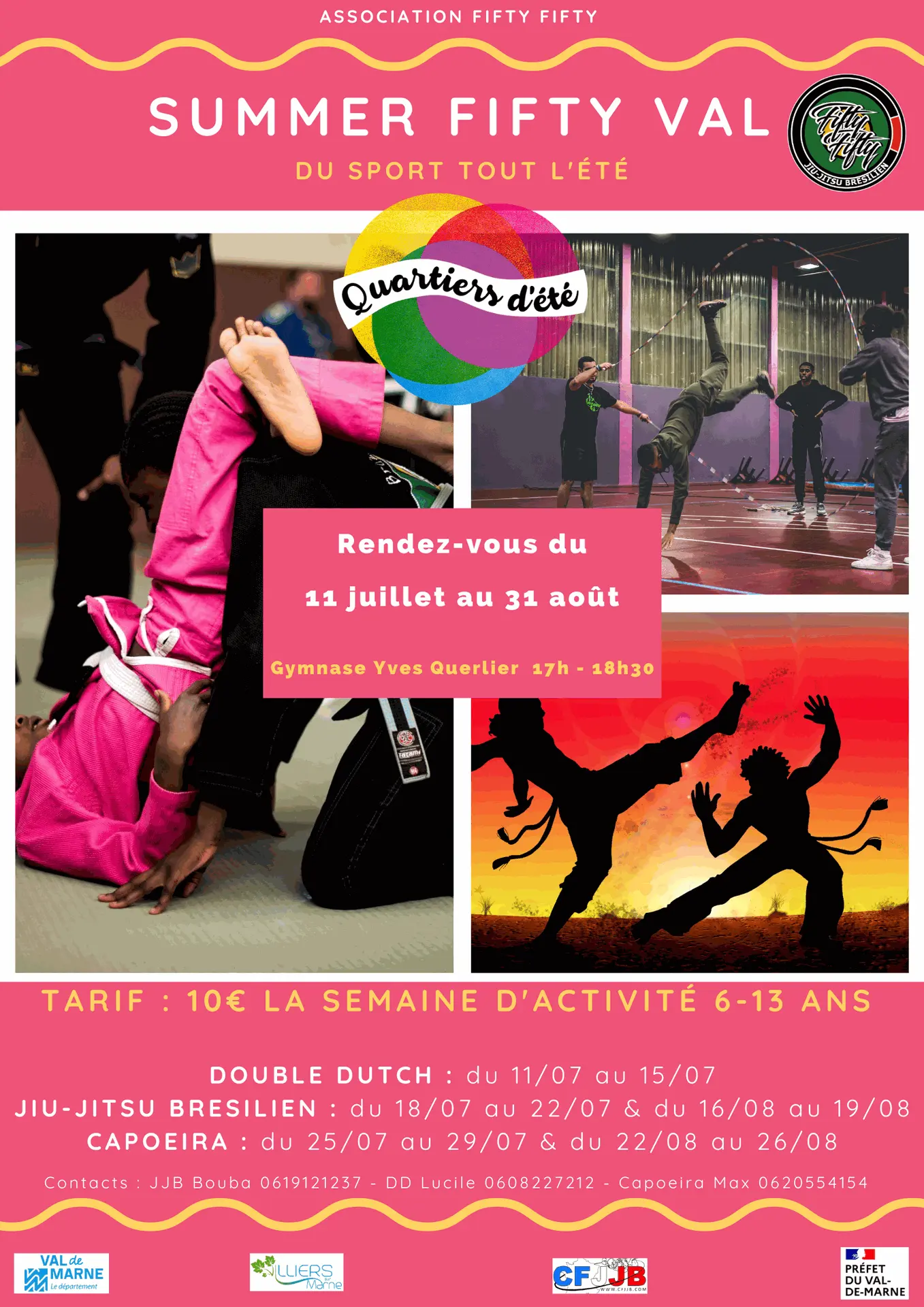 Affiche Summer Fifty Val 2022 : double dutch, JJB et capoeira pour les 6-13 ans